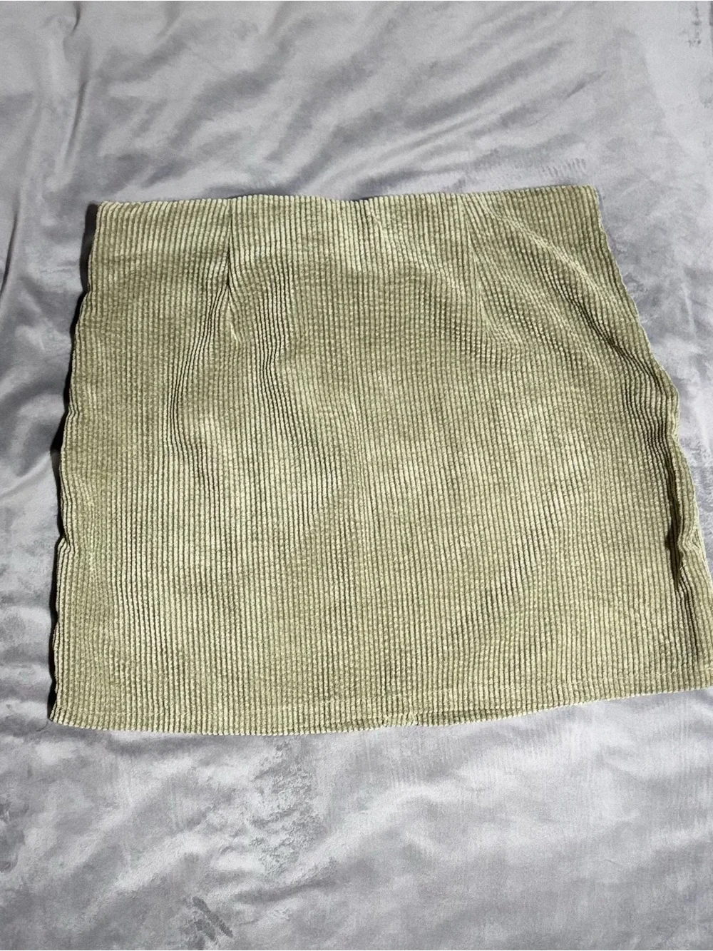 Milk & Honey Olive Green Corduroy Button Front Mini Skirt L
